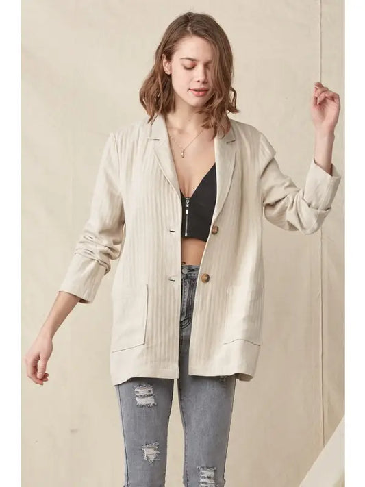 Oversized Double Pocket Blazer