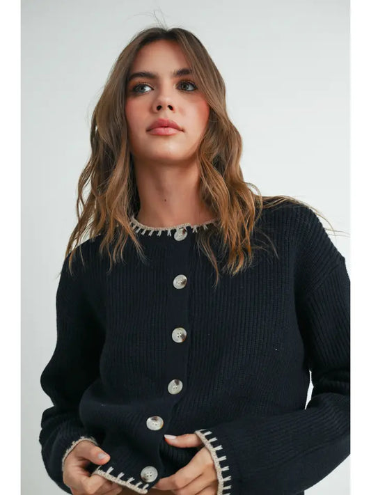 Women's Crewneck Cardigan Sweater