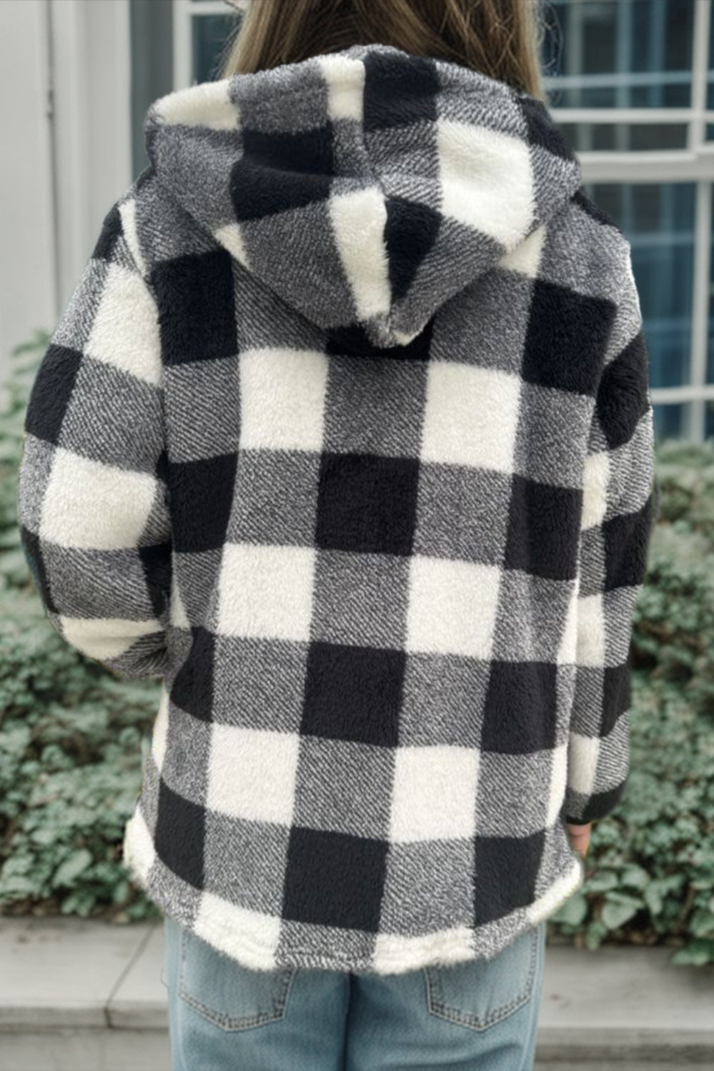 Pre-Order Double Take Full Size Plaid Long Sleeve Hooded Coat