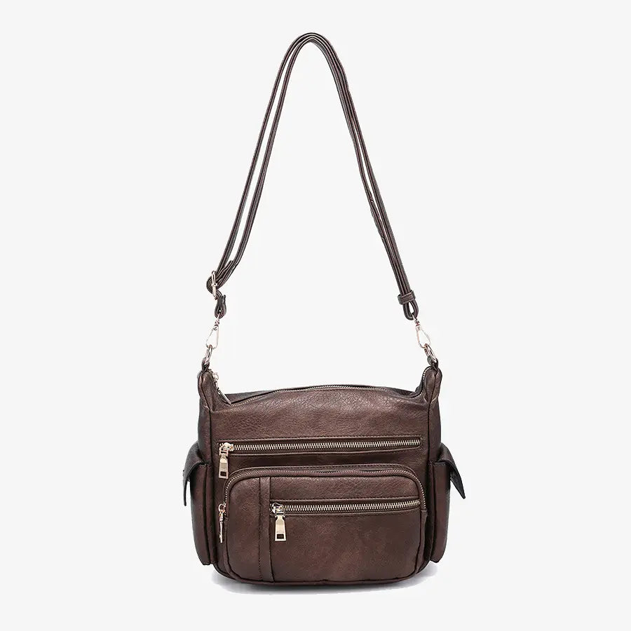 Nicole Multi-Zip Crossbody w/ Side Pockets