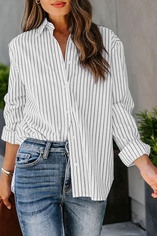 Pre-Order Striped Button Up Long Sleeve Shirt