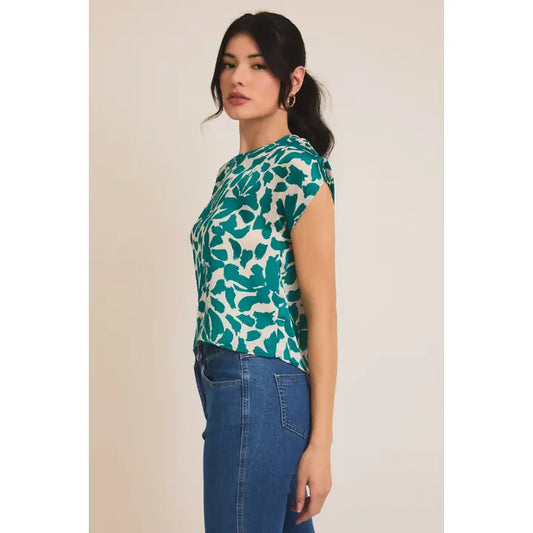 Short Sleeve Floral Print Top