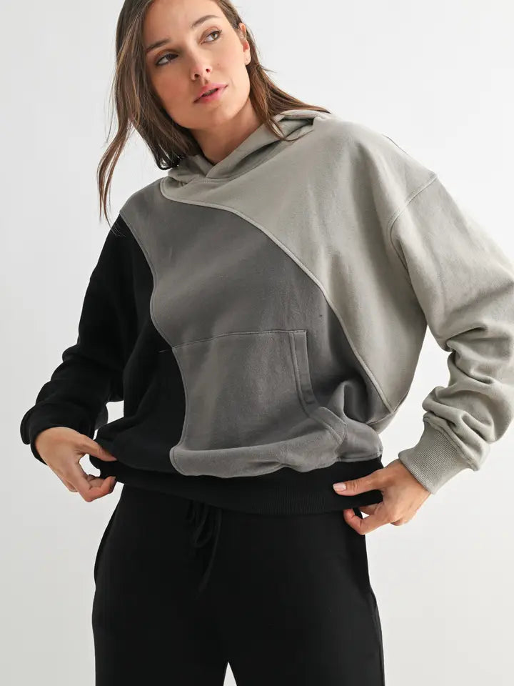 Cozy Color Fade Stripe Hoodie