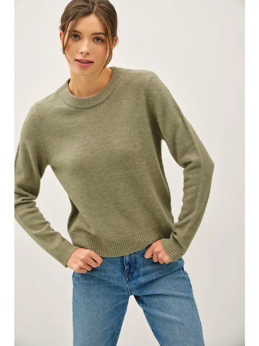 Wool Blended Basic Crewneck Sweater