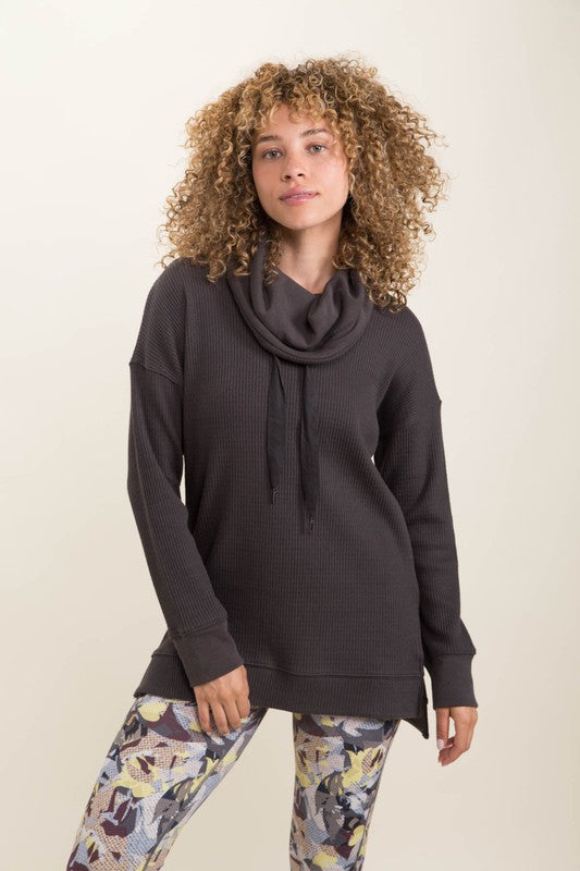 Hi-Lo Cowl Neck Pullover