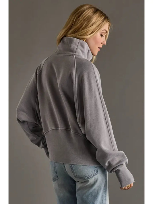 Gray Quarter Zip Sweatshirt