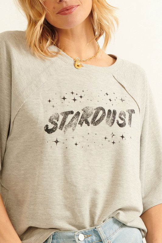 Stardust Wide-Sleeve Oversized Graphic Sweatshirt