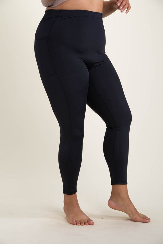 Curvy no front seam swoop leggings