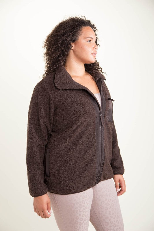 CURVY Zip Up Sherpa Trek Jacket
