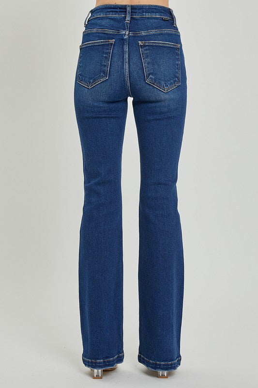 High Rise Button Down Bootcut Jean