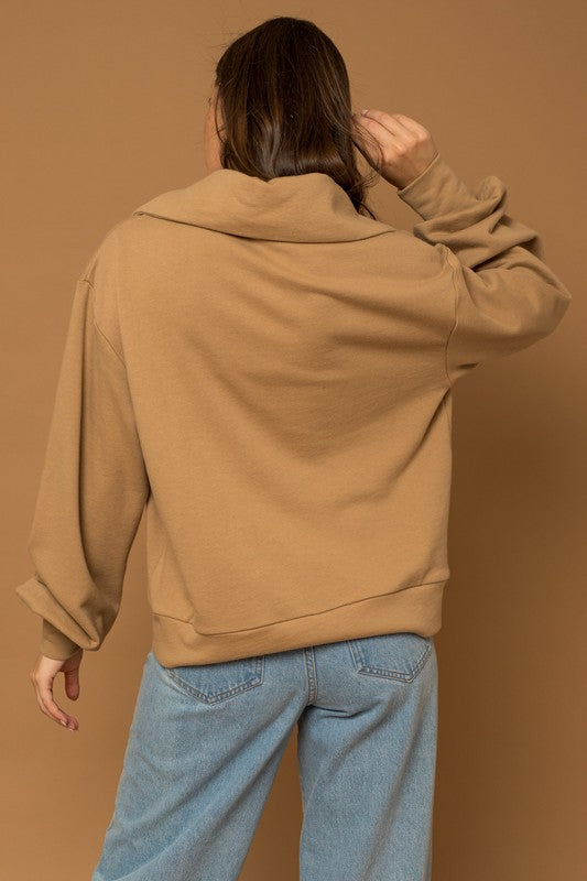 Half Zip Washed Pullover
