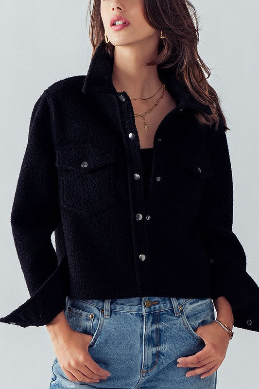 Bella Snap Button Semi Crop Jacket