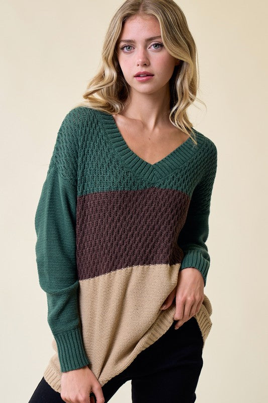 Colorblock Sweater Top