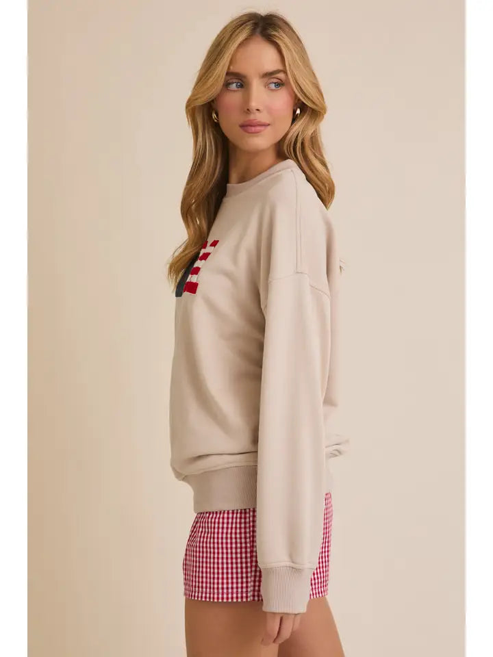 Crew Neck "USA" Novelty Sweatshirt