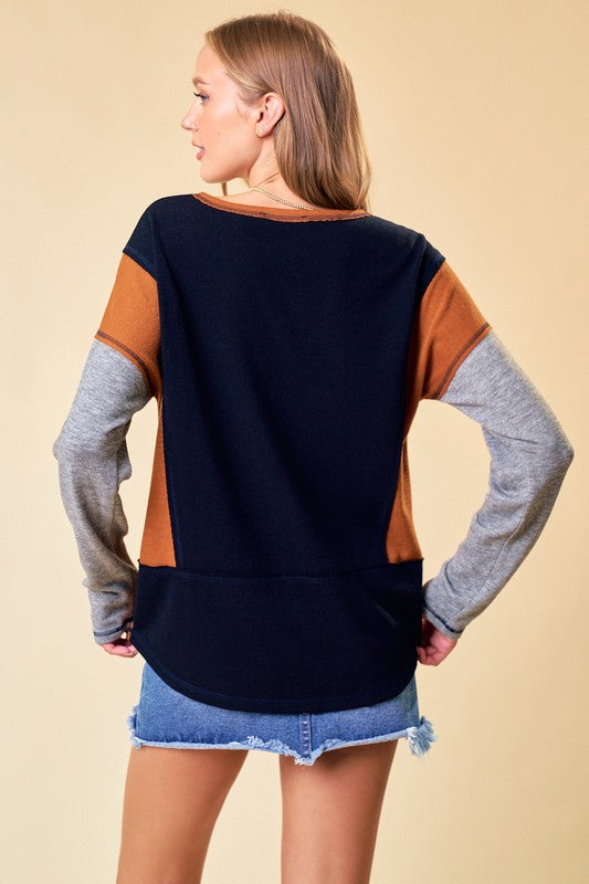 Colorblock Knit Top