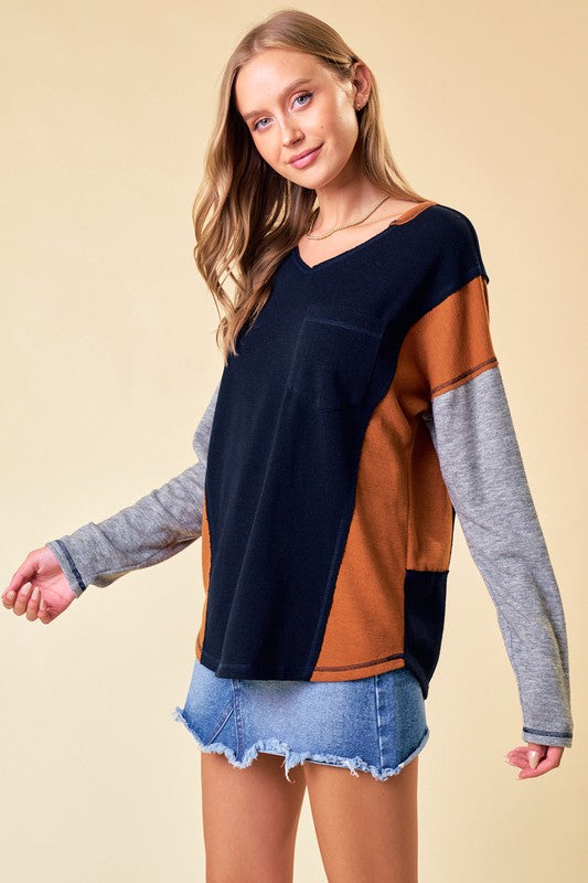 Colorblock Knit Top