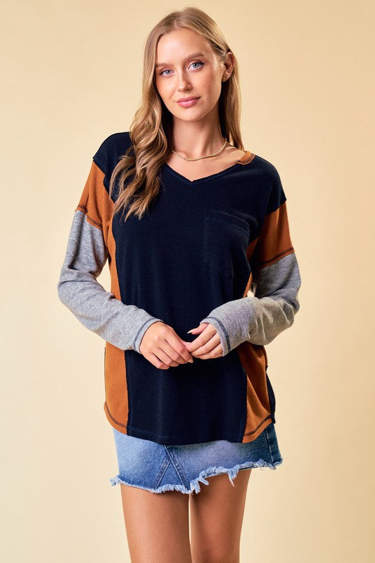 Colorblock Knit Top