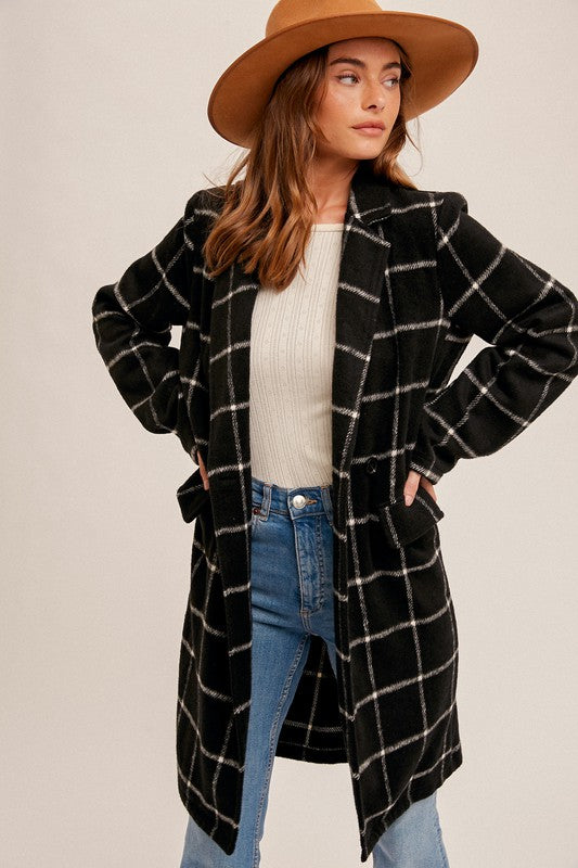 Grid Pattern Coat