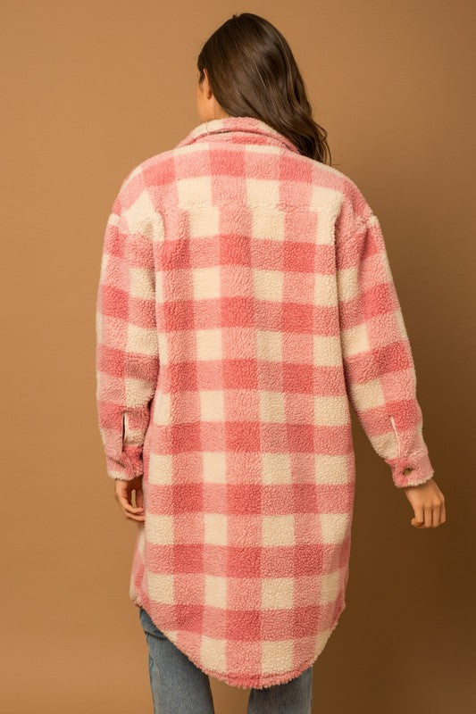 Sherpa Pink Plaid Jacket