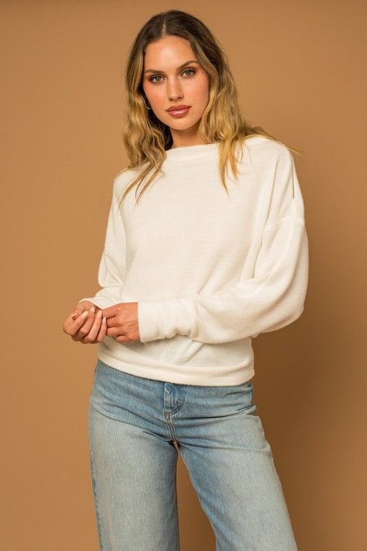 Long Extended Sleeve Drop Shoulder Top