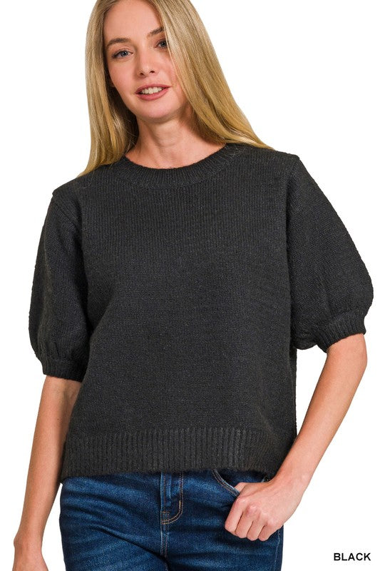 Puff Sleeve Sweater Top