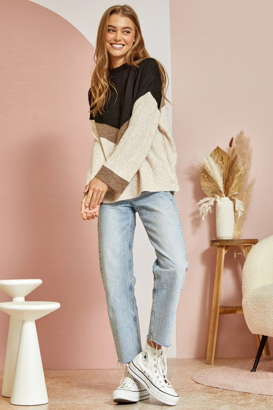 Colorblock Ultra Soft Sweater Top