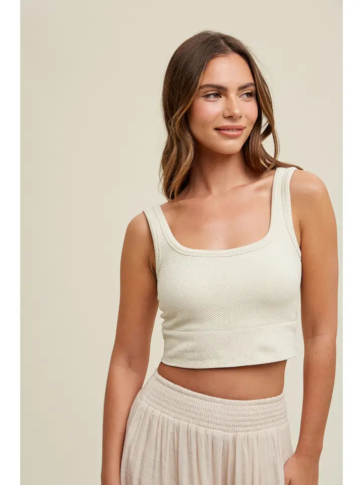 Chevron Ribbed Seamless Padded Bralette