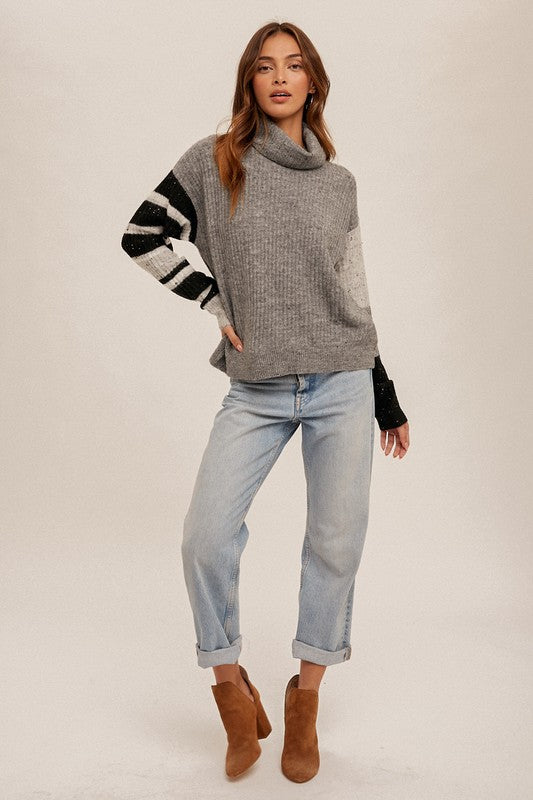 Striped Color Block Detail Sweater