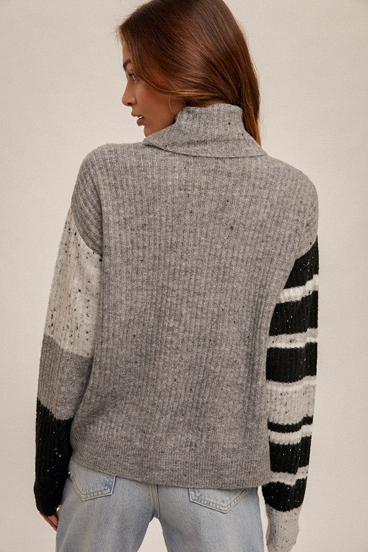 Striped Color Block Detail Sweater