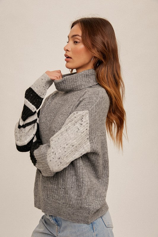 Striped Color Block Detail Sweater