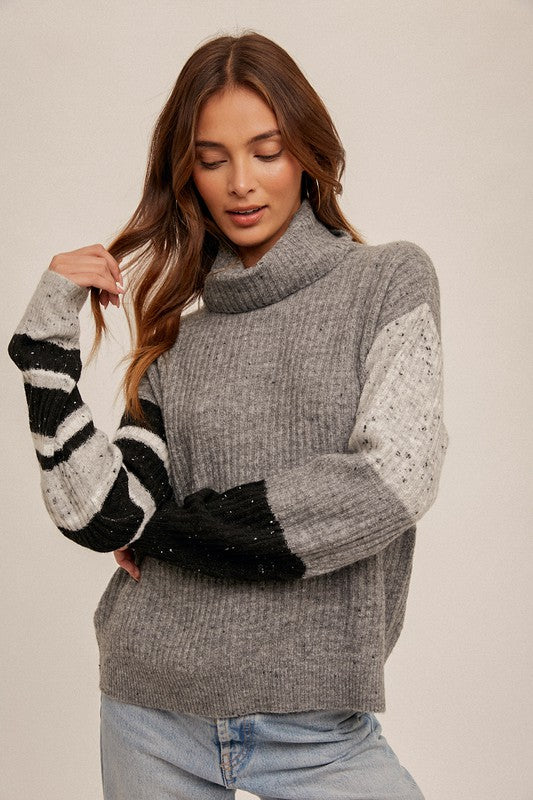 Striped Color Block Detail Sweater