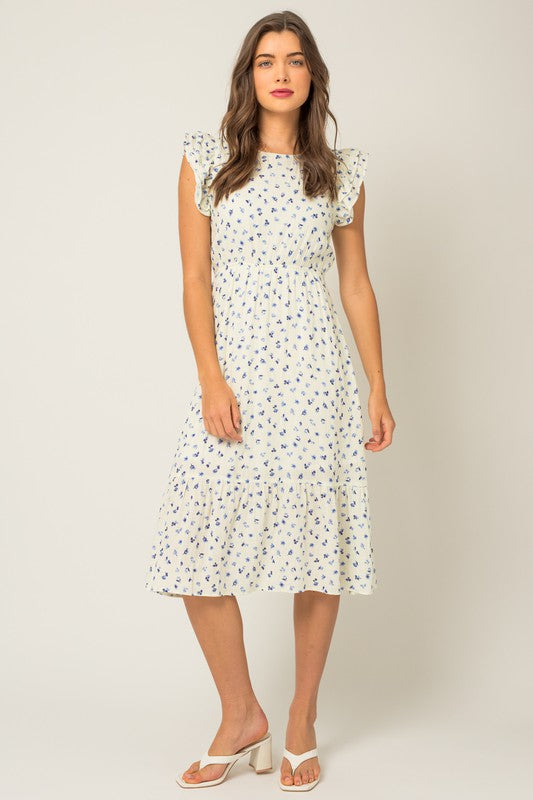 Ruffle Sleeve Tiered Dress
