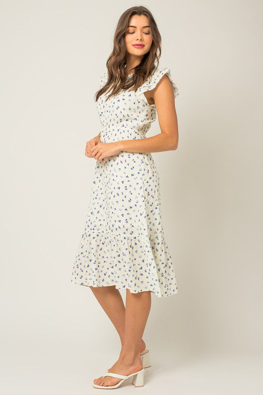 Ruffle Sleeve Tiered Dress