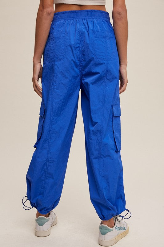 High Waist Parachute Cargo Pants