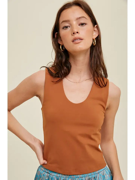 Smoothing Nylon-Spandex Relaxed Crop Top