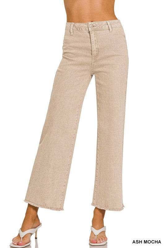 Anna Cut Off Straight Frayed Pant