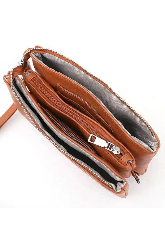 Vegan Leather Crossbody Clutch