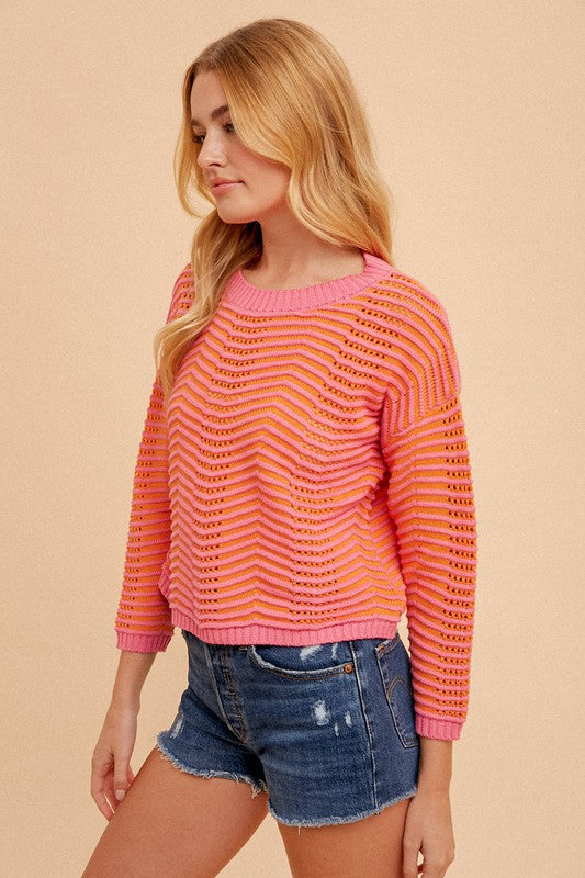 Round Neck Striped Sweater