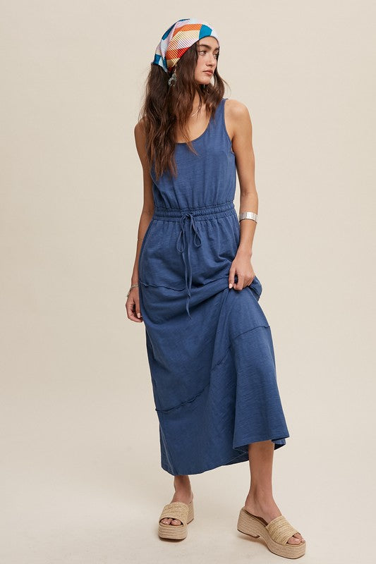 Terry Tank Drawstring Athleisure Dress