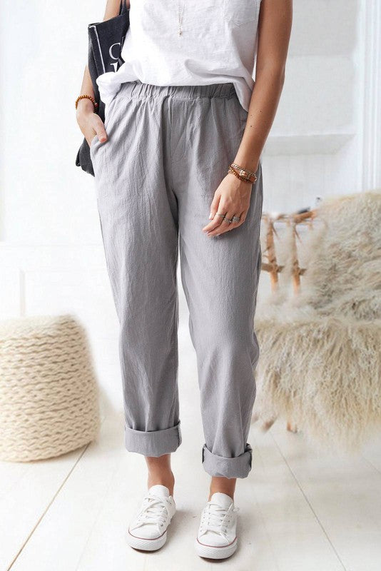 Pre-Order Elastic Waisted Casual Pants