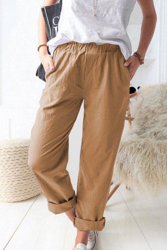 Pre-Order Elastic Waisted Casual Pants