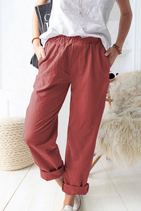 Pre-Order Elastic Waisted Casual Pants
