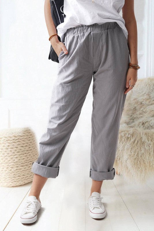 Pre-Order Elastic Waisted Casual Pants