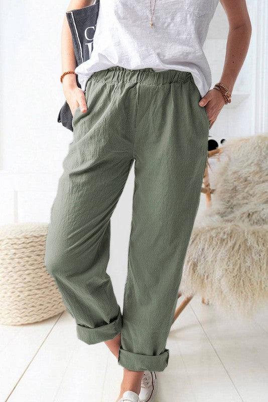 Pre-Order Elastic Waisted Casual Pants