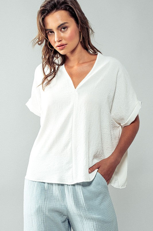 Oversized V-Neck Blouse!