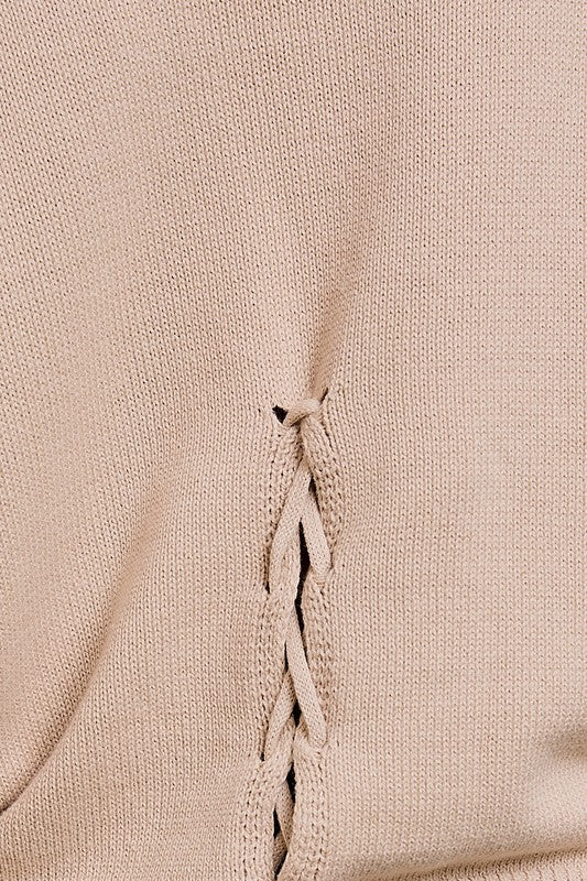 FOLDED SLEEVE SWEATER TOP