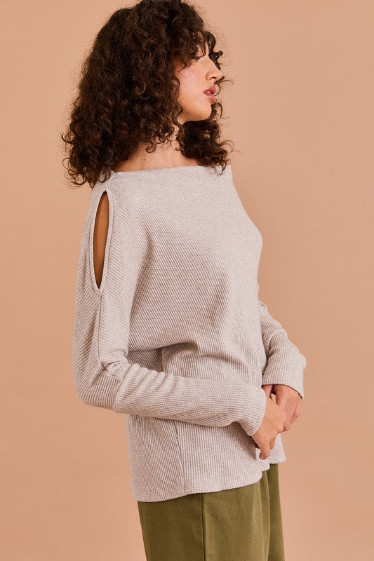 Long Sleeve Boat Neck Top!