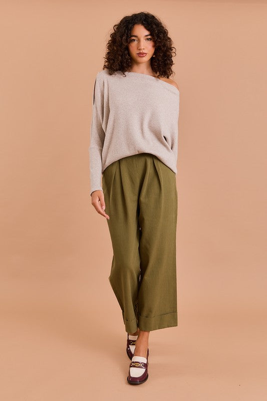 Long Sleeve Boat Neck Top!