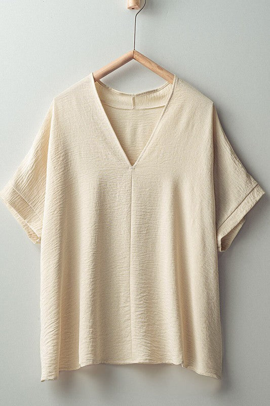 Oversized V-Neck Blouse!