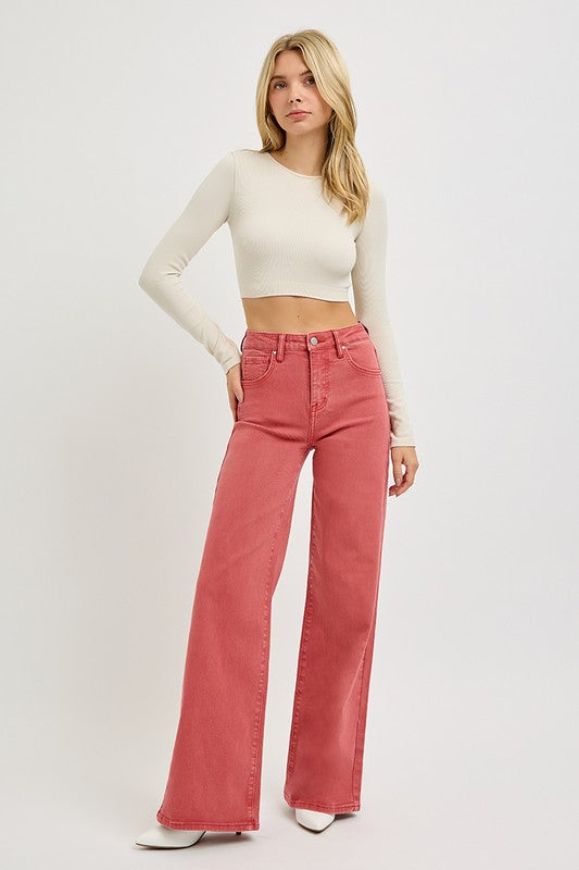 Tummy Control High Rise Wide Pants